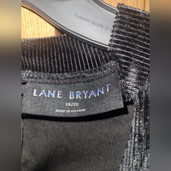 NWOT Lane Bryant ribbed velvet blouse with low cut v neck and collar 18/20 - Picture 3 of 6